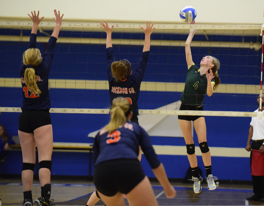 Lady Burros Volleyball beat Dickson Co. in 5 sets to win 3rd straight District 11 Championship