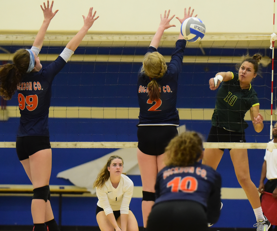 Lady Burros Volleyball beat Dickson Co. in 5 sets to win 3rd straight District 11 Championship