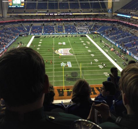 Photograph of the 2016 Alamo Bowl football stadium from a spectaters point of view