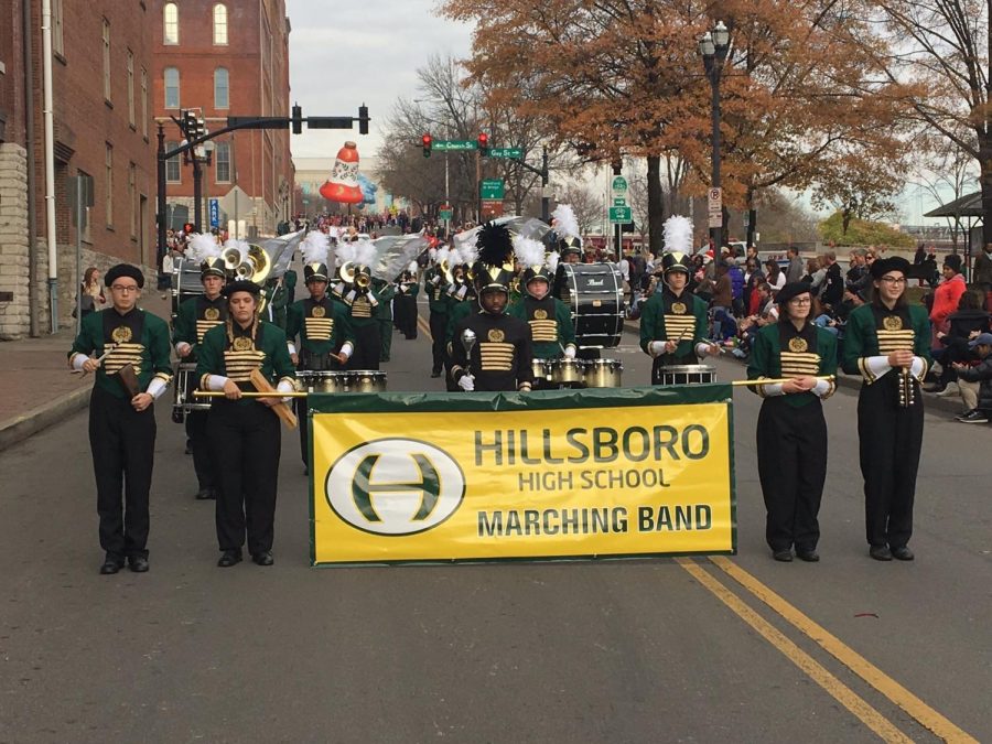 Hillsboro Marching Band joins nationally known performers at Nashville Christmas Parade on live Television.