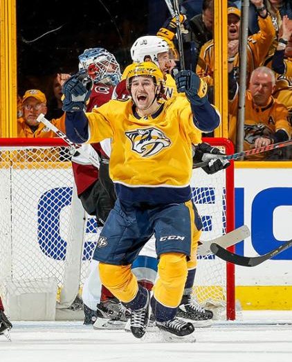 Forsberg+carves+up+the+Avalanche%2C+scores+twice+in+3rd+leading+the+Predators+to+5-2+Game+1+win
