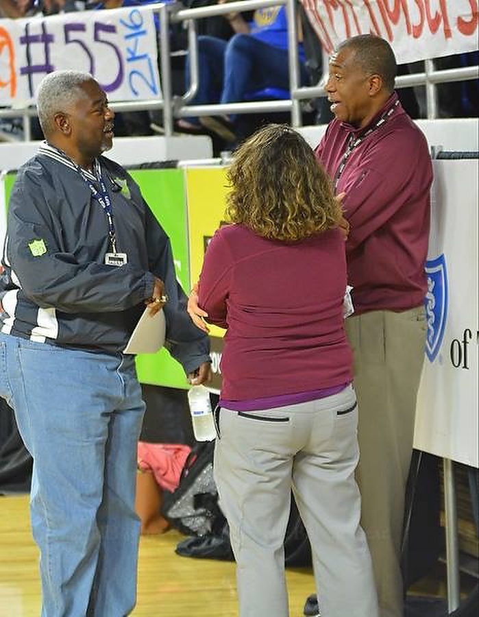 Maurice Patton, Bernard Childress, Executive Director for TSSAA and Courtney  Brunetz, Marketing Director