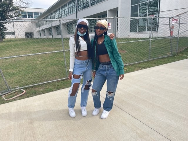 Raven Mallory and Kamil Washum dress up for Decades Day at Hillsboro High School on Thursday, September 30th, 2021, at 11:09 A.M. For decades, students are dressing up this week to carry this special and exciting tradition. 