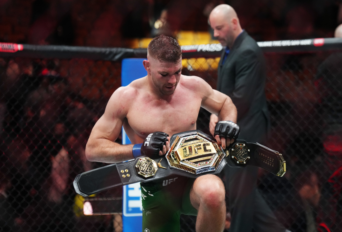 Mandatory Credit: Photo by Canadian Press
Dricus Du Plessis celebrates after defeating Sean Strickland in a middleweight title bout at UFC 297 in Toronto on Sunday, January 21, 2024.
Mma-Ufc-297, Toronto, Canada - 20 Jan 2024