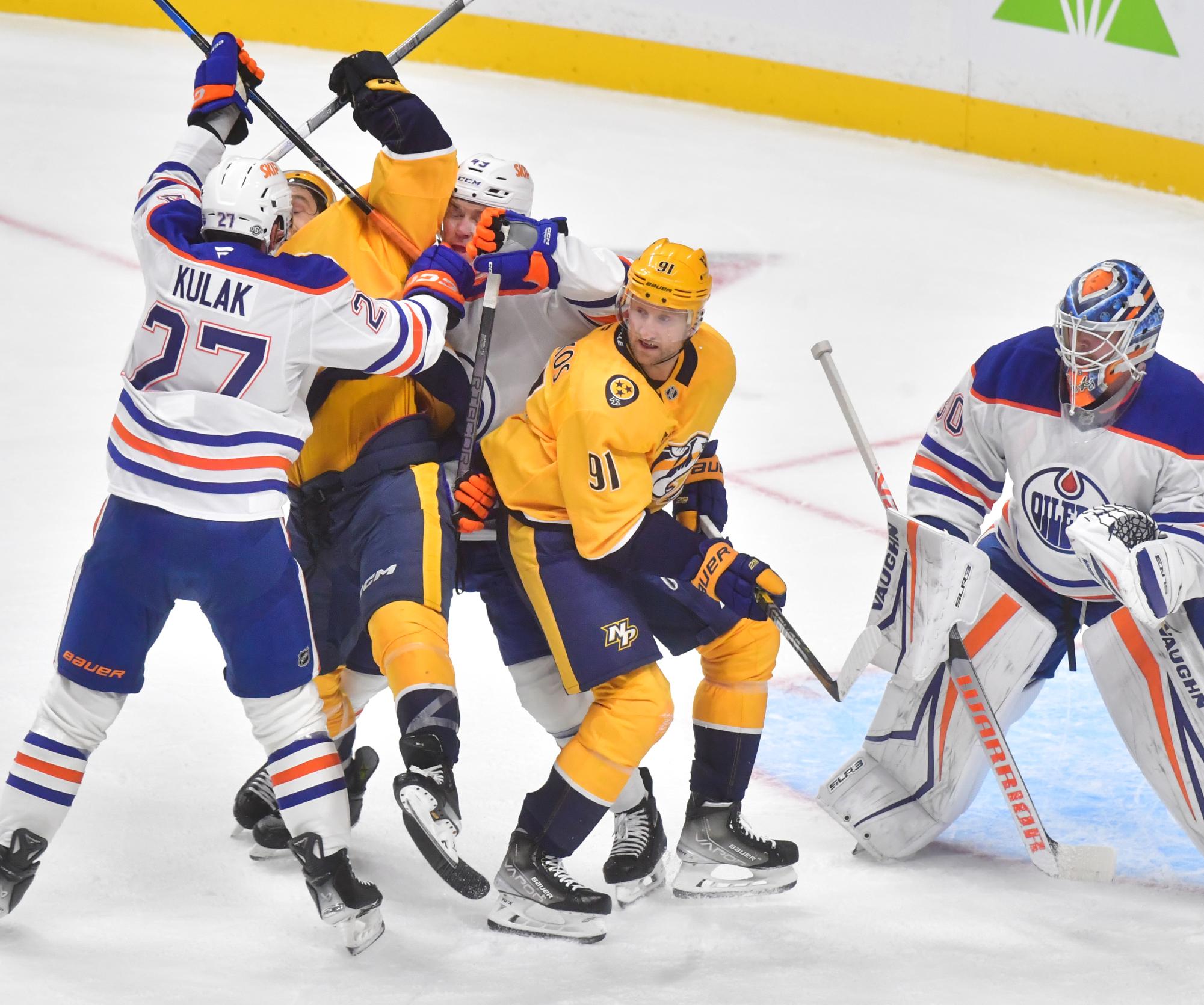 Kulak scores twice and McDavid gets first goal of season as Oilers beat Predators 4-2