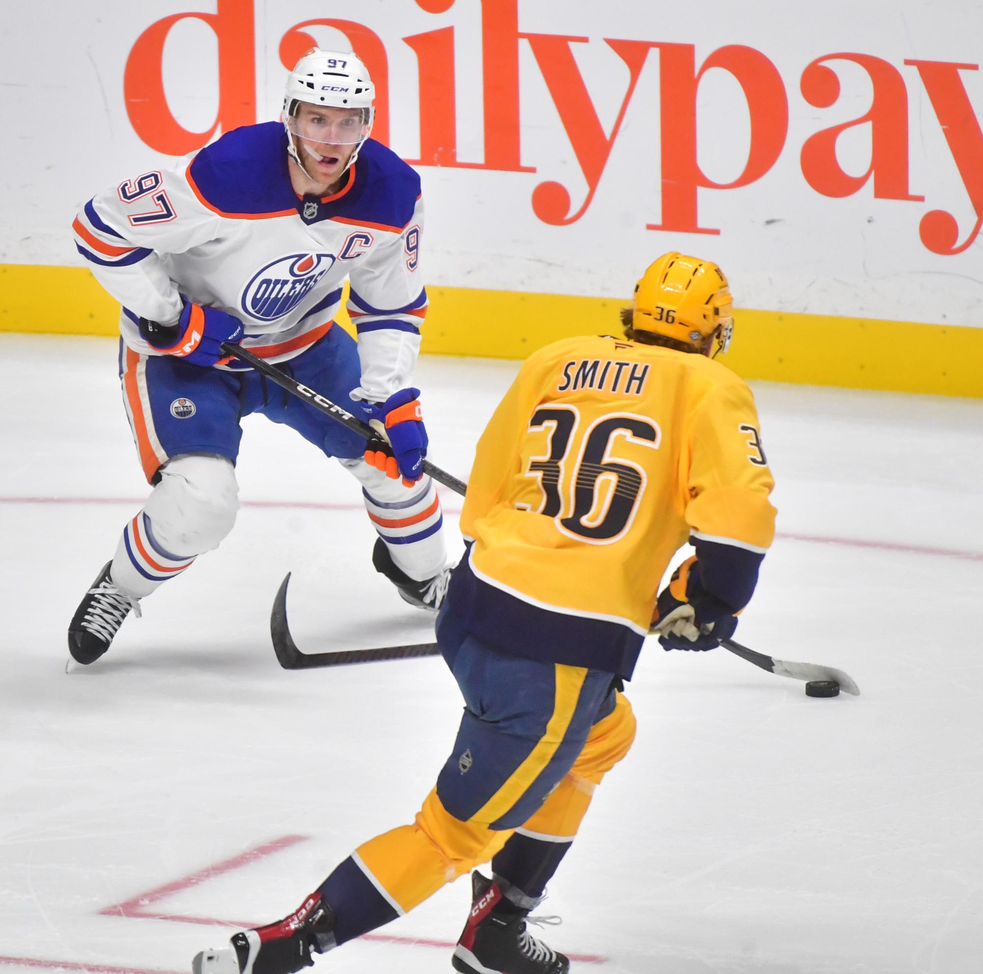 Kulak scores twice and McDavid gets first goal of season as Oilers beat Predators 4-2