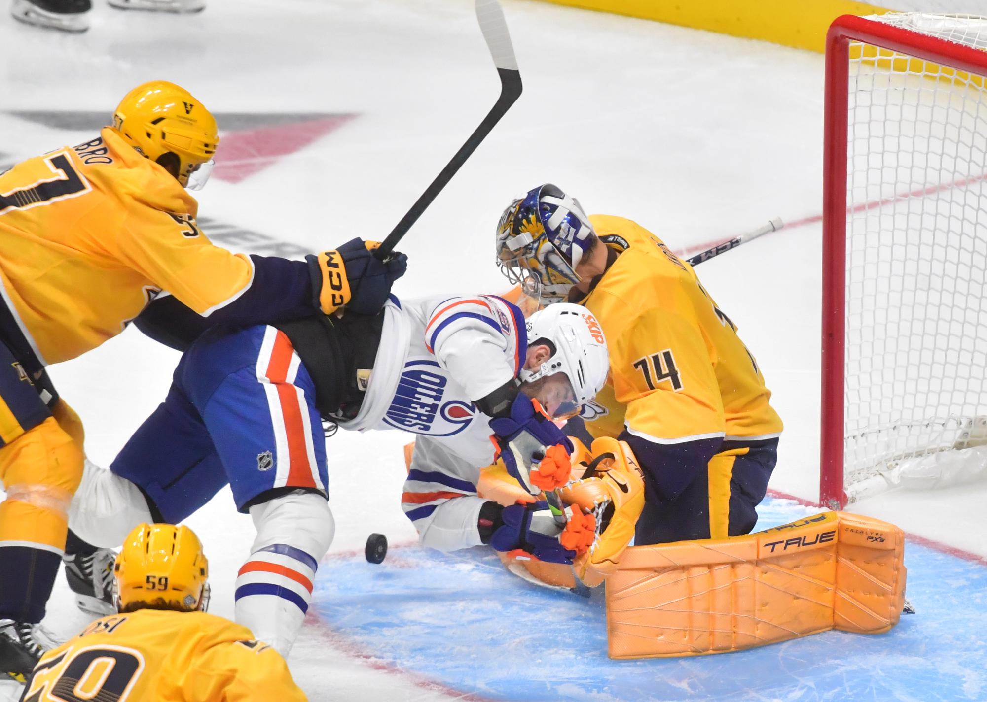 Kulak scores twice and McDavid gets first goal of season as Oilers beat Predators 4-2