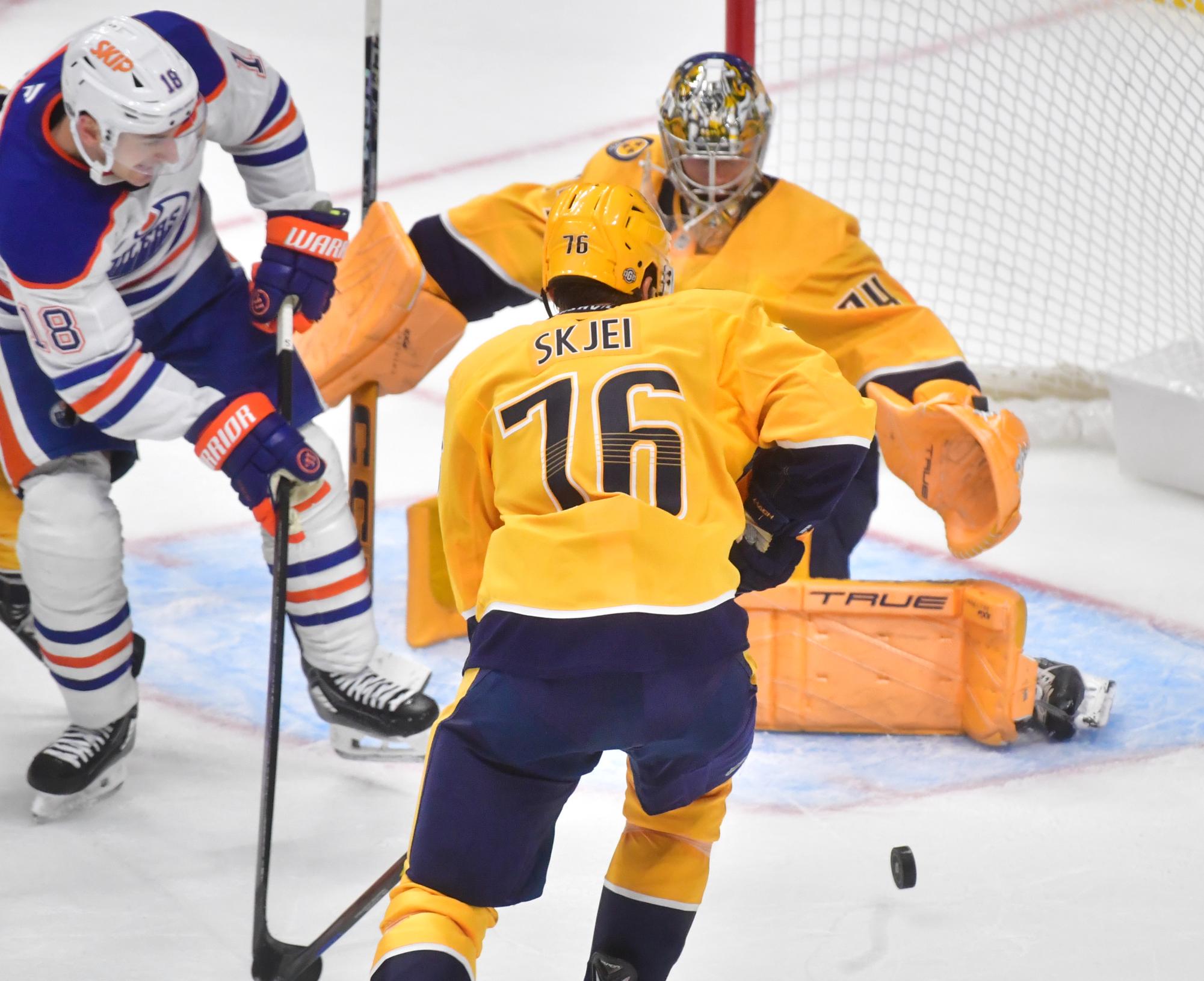 Kulak scores twice and McDavid gets first goal of season as Oilers beat Predators 4-2