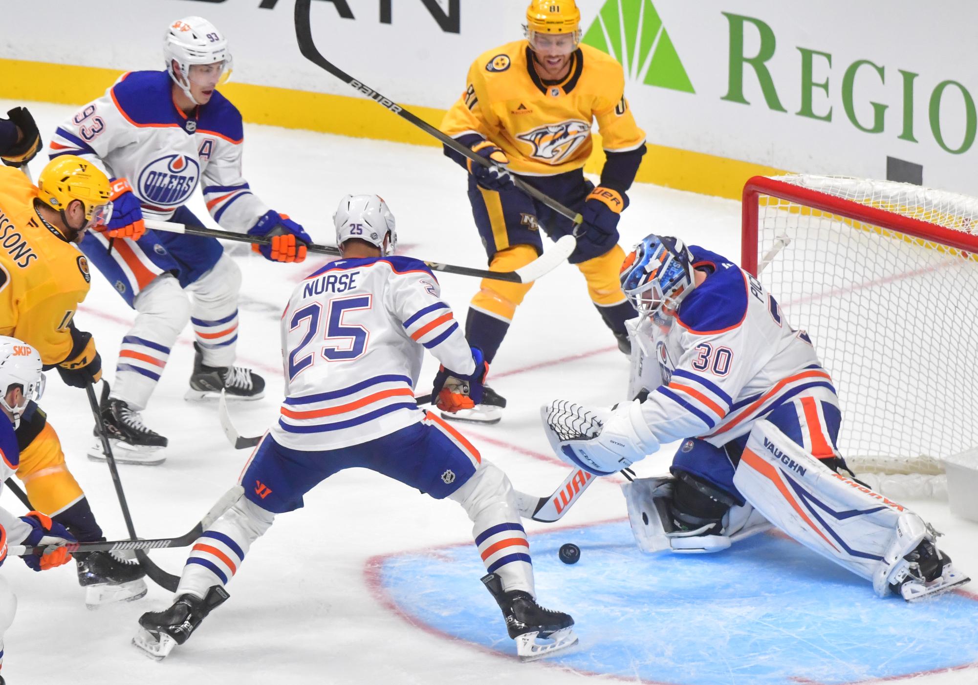 Kulak scores twice and McDavid gets first goal of season as Oilers beat Predators 4-2