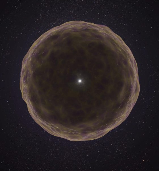This illustration provided by W.M. Keck Observatory depicts the insides of an exploding star. (Adam Makarenko/W. M. Keck Observatory via AP)